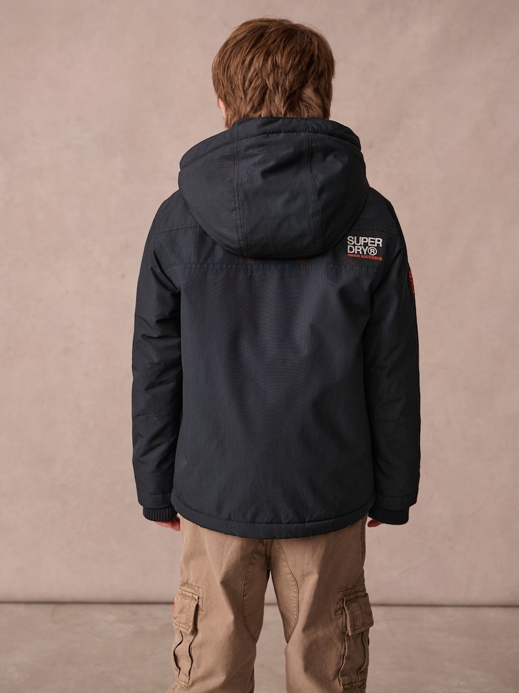 Superdry Black Fleece Lined Ripstop Coat - Image 2 of 14