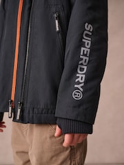Superdry Black Fleece Lined Ripstop Coat - Image 5 of 14