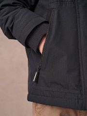 Superdry Black Fleece Lined Ripstop Coat - Image 6 of 14
