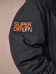Superdry Black Fleece Lined Ripstop Coat - Image 7 of 14