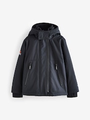 Superdry Black Fleece Lined Ripstop Coat - Image 8 of 14