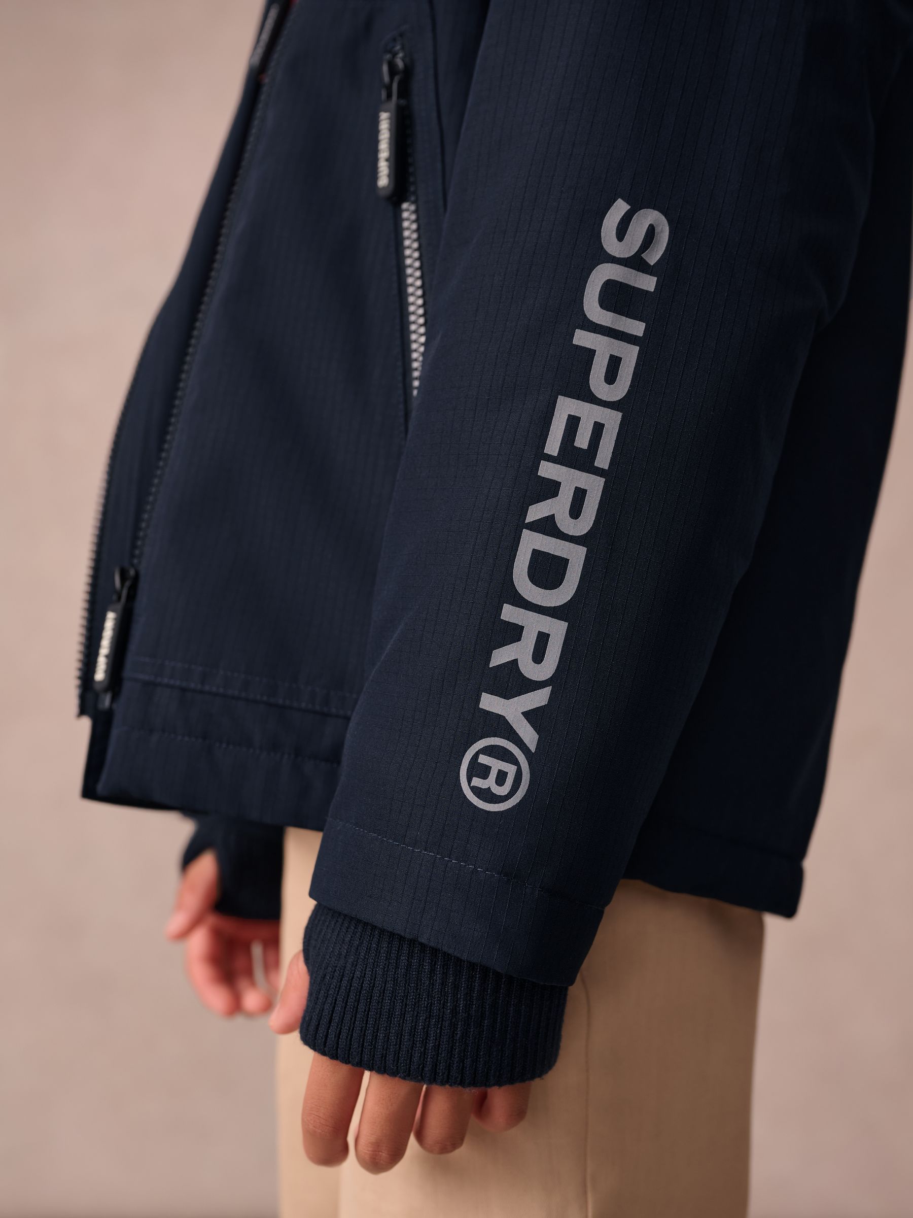 Buy Superdry Navy Fleece Lined Ripstop Coat from Next USA
