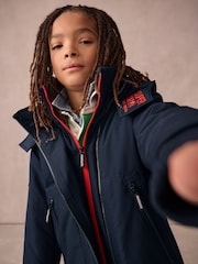 Superdry Navy Fleece Lined Ripstop Coat - Image 7 of 14