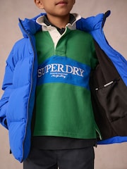 Superdry Blue Sports Puffer Coat - Image 6 of 12