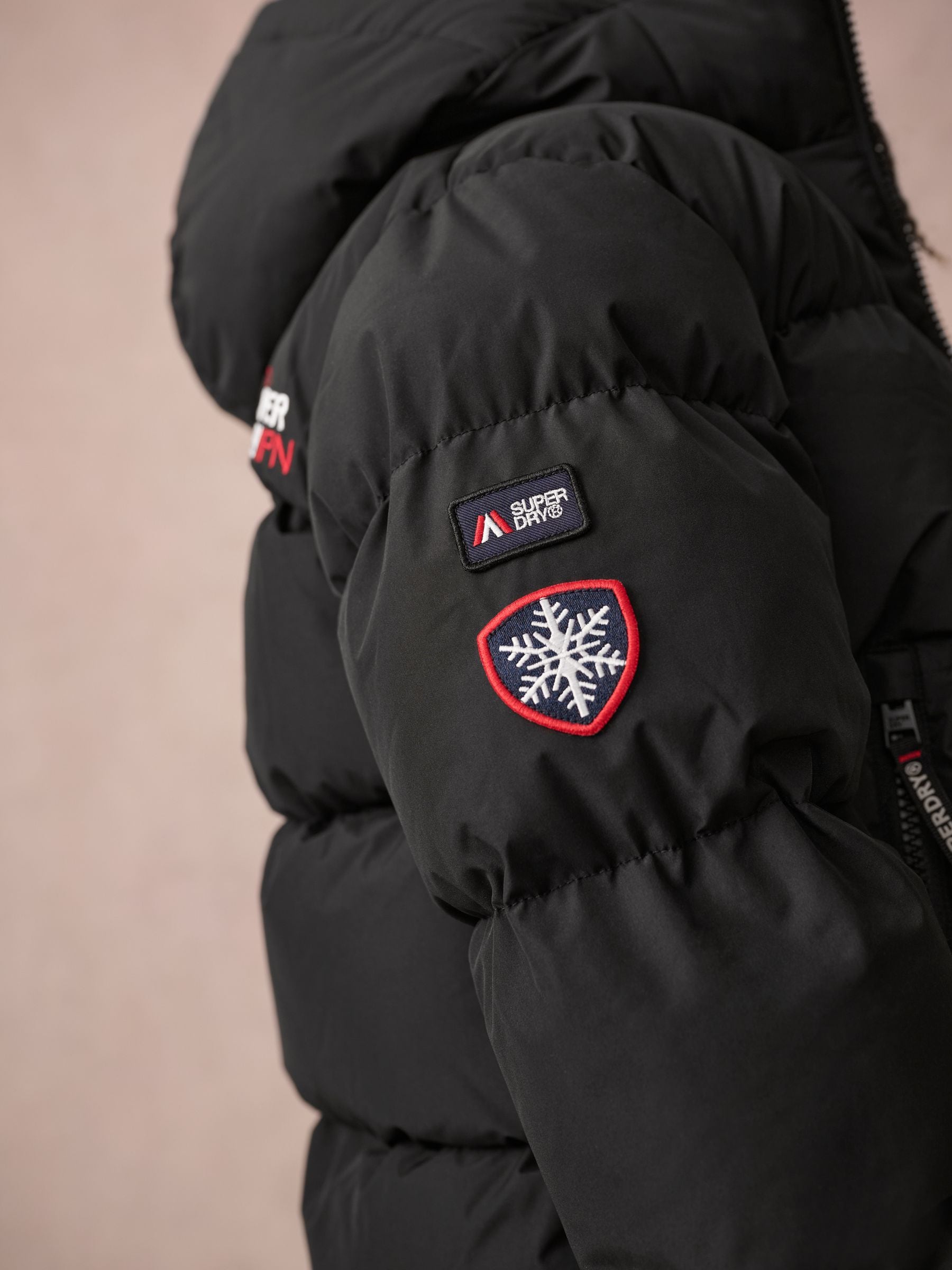 Superdry Black Sports Puffer Coat