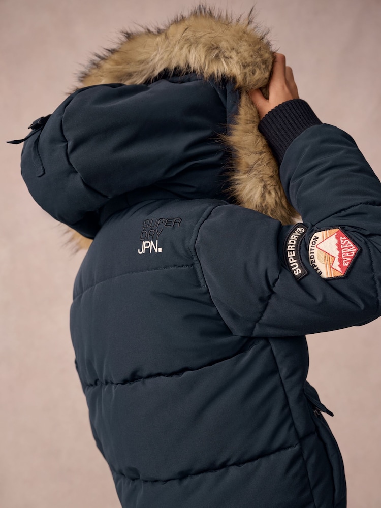 Marineblauw - Superdry Everest Bomber Coat - Image 3 of 12