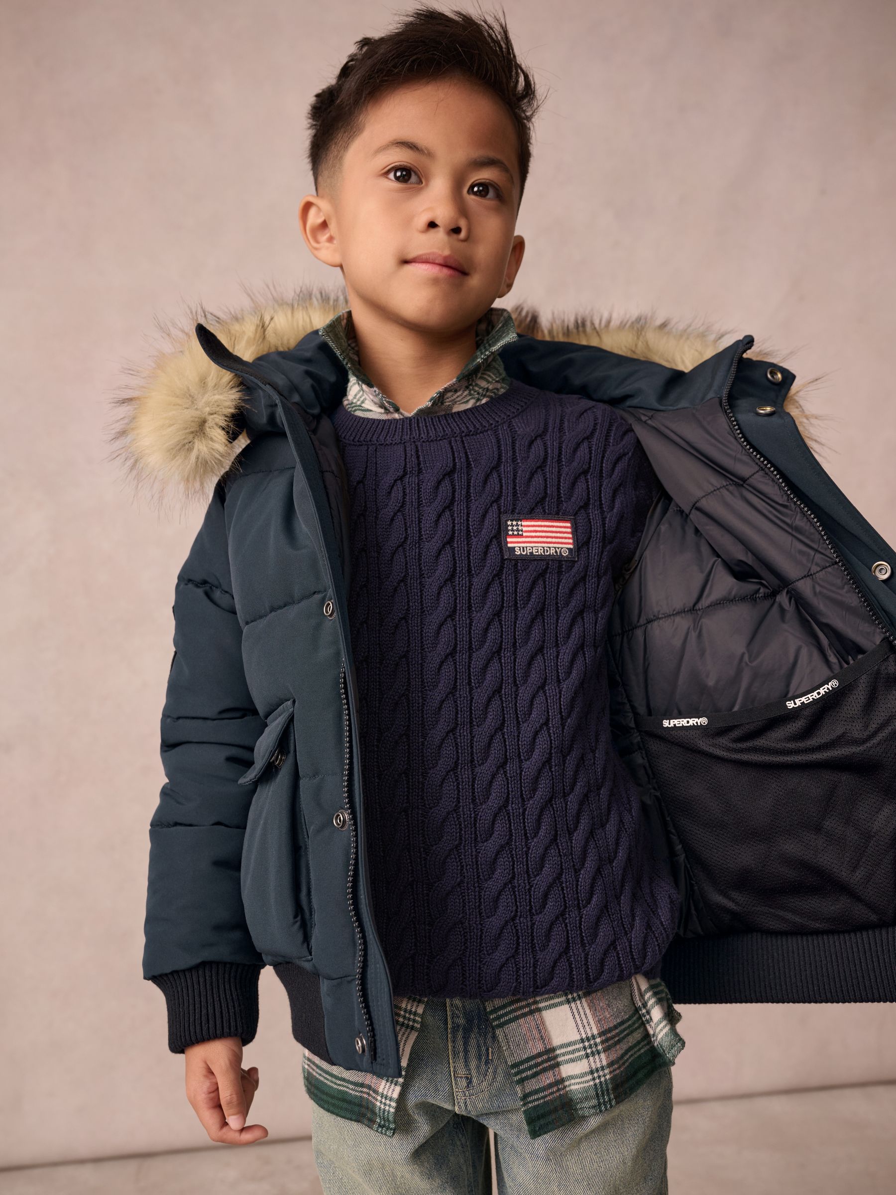 Buy Superdry Navy Everest Bomber Coat from Next United Arab Emirates