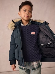 Superdry Navy Everest Bomber Coat - Image 4 of 12