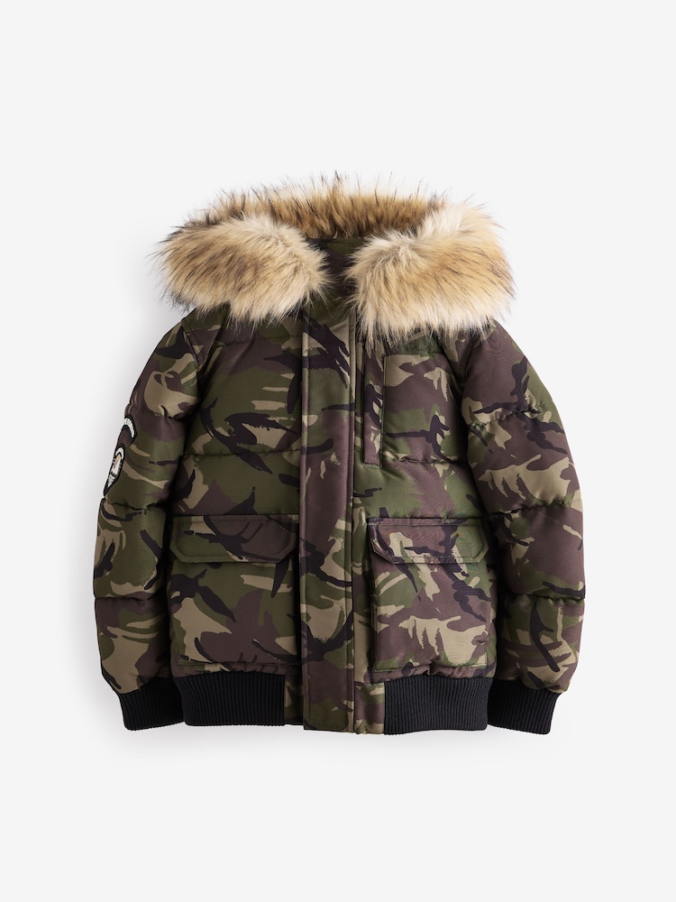 camouflage - Superdry Everest Bomber Coat - Image 9 of 14