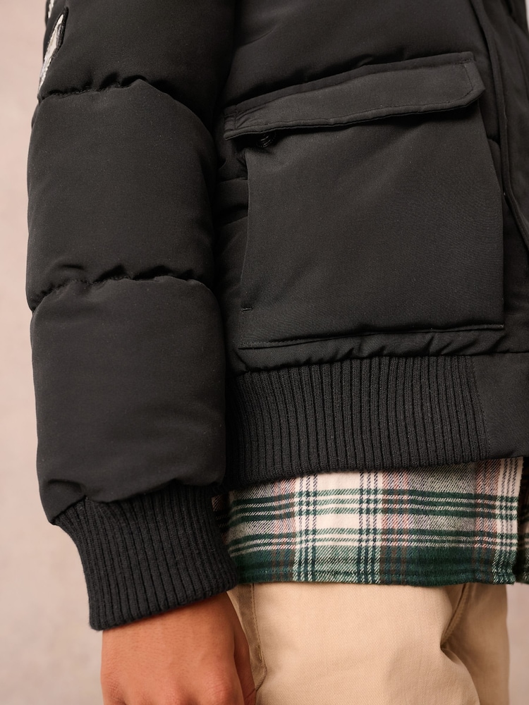 Noir - Superdry Everest Bomber Coat - Image 10 of 18