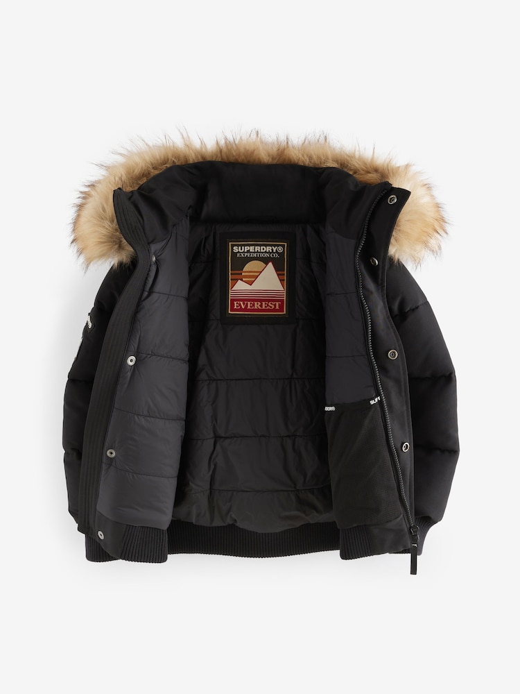 Noir - Superdry Everest Bomber Coat - Image 13 of 18
