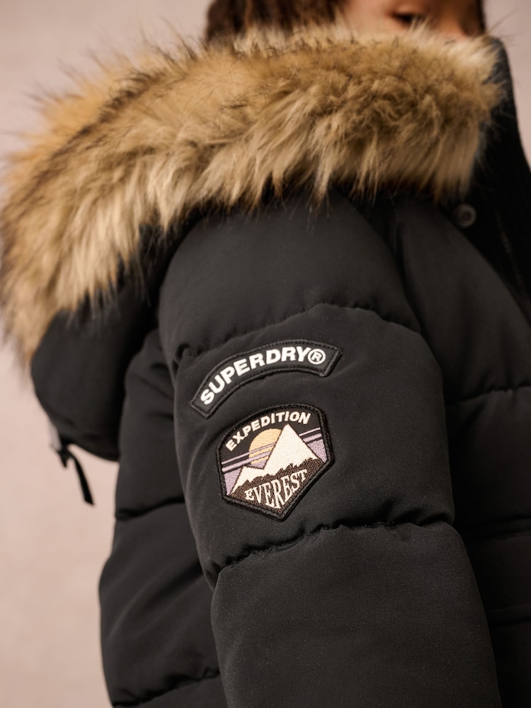 Noir - Superdry Everest Bomber Coat - Image 6 of 18