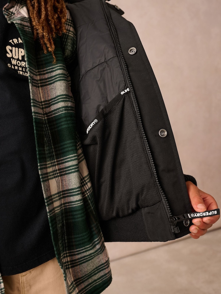 Noir - Superdry Everest Bomber Coat - Image 7 of 18