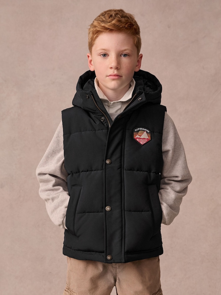 Superdry Black Everest Padded Gilet - Image 1 of 12