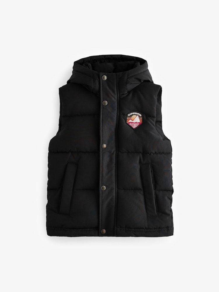 Noir - Superdry Everest Padded Gilet - Image 7 of 12