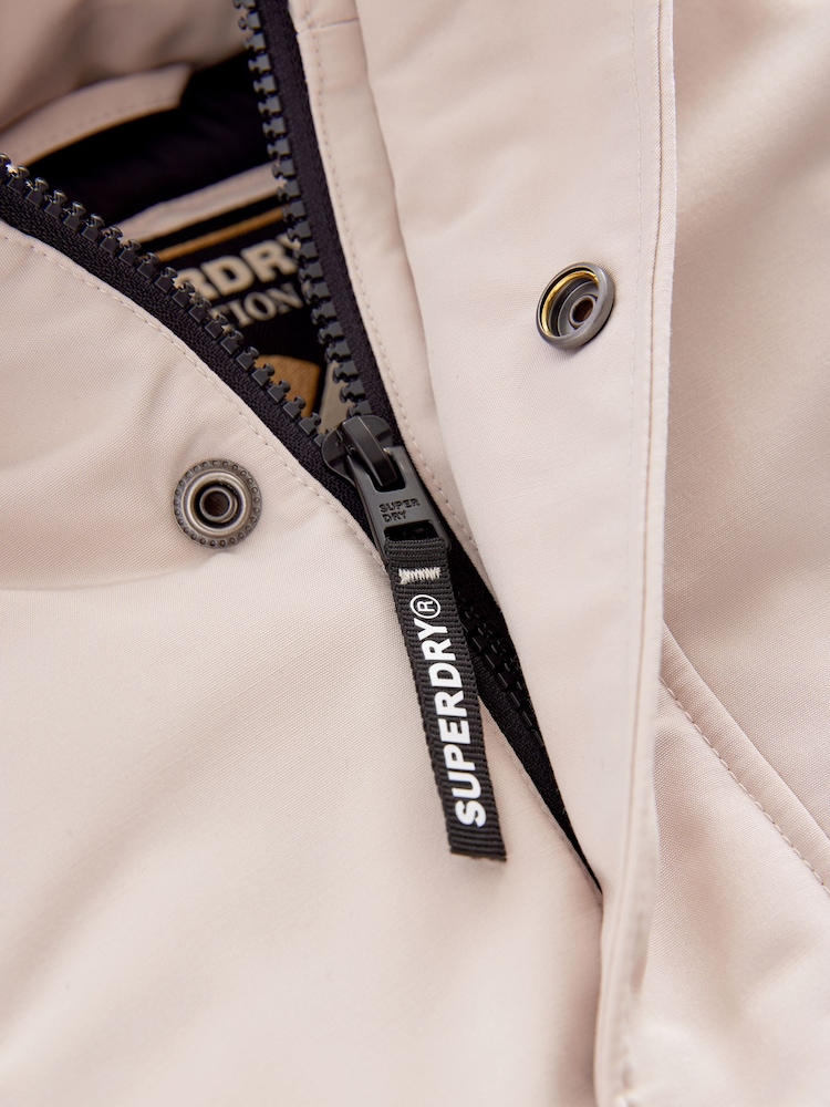 Superdry Cream Everest Parka Coat - Image 10 of 10