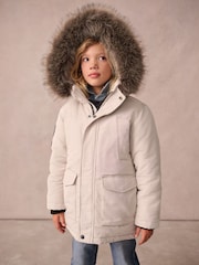 Superdry Cream Everest Parka Coat - Image 2 of 10