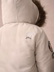 Superdry Cream Everest Parka Coat - Image 3 of 10