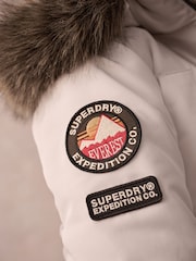 Superdry Cream Everest Parka Coat - Image 6 of 10