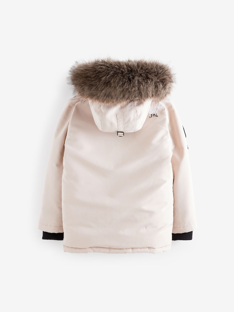 Superdry Cream Everest Parka Coat - Image 8 of 10