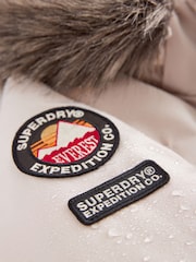 Superdry Cream Everest Parka Coat - Image 9 of 10