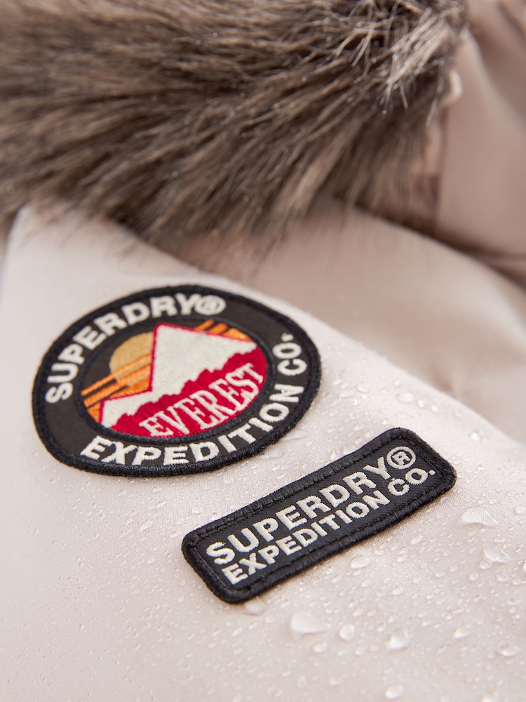 Superdry Cream Everest Parka Coat - Image 9 of 10