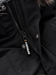 Superdry Black Everest Parka Coat - Image 10 of 13