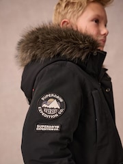 Superdry Black Everest Parka Coat - Image 4 of 13