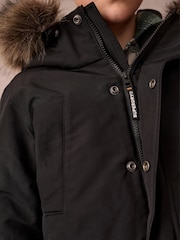 Superdry Black Everest Parka Coat - Image 5 of 13