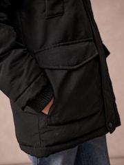 Superdry Black Everest Parka Coat - Image 6 of 13