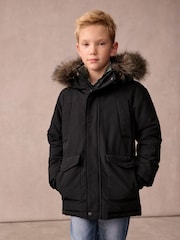 Superdry Black Everest Parka Coat - Image 7 of 13