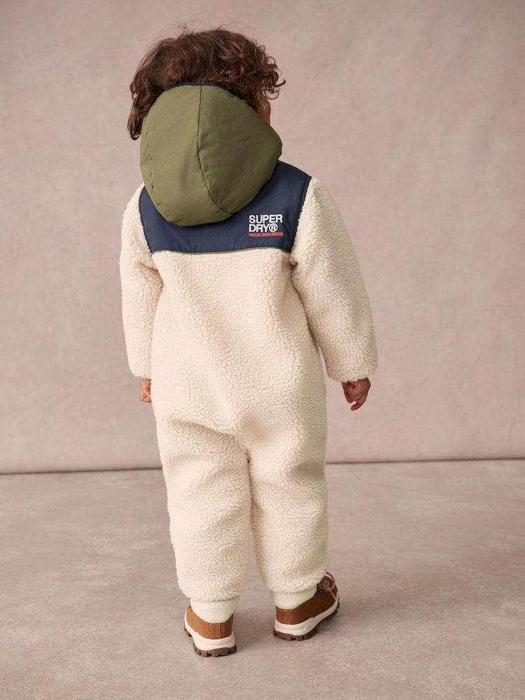 Superdry Beige Sherpa Snowsuit - Image 2 of 10
