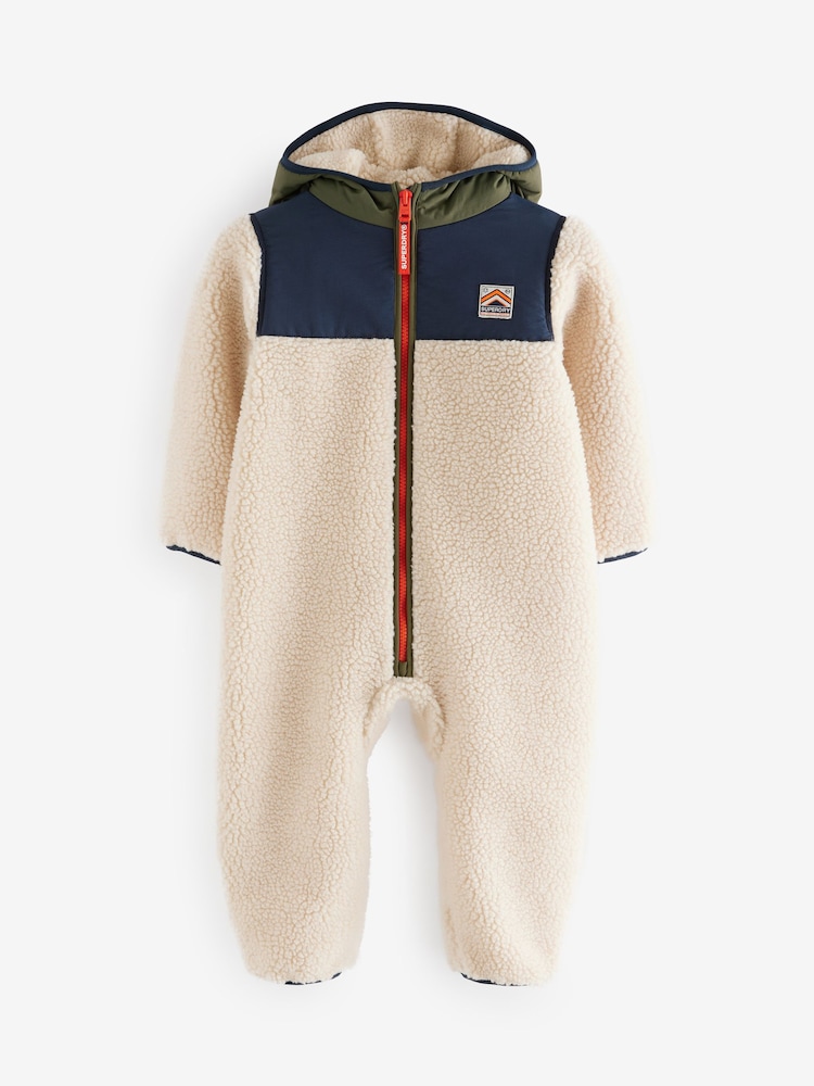 Superdry Beige Sherpa Snowsuit - Image 7 of 10