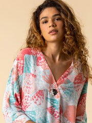 Roman Orange Button Detail Kimono Tunic Top - Image 4 of 4