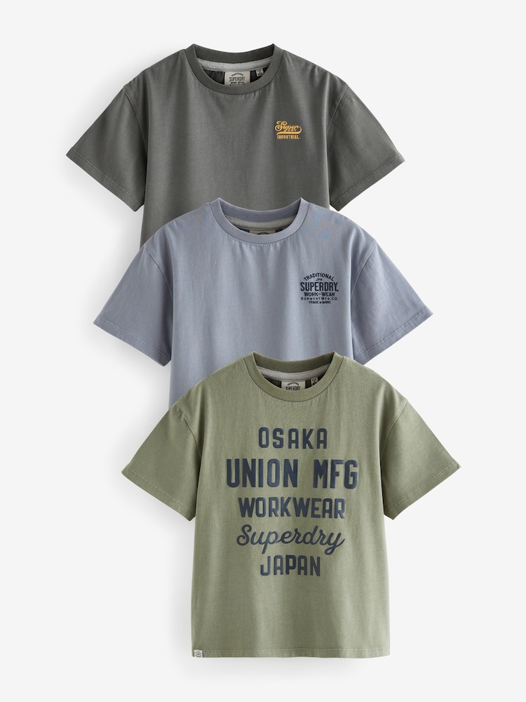Superdry Multicolour T-Shirt 3 Pack - Image 1 of 10