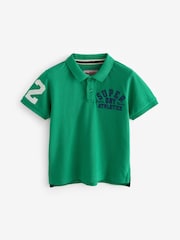 Superdry Green Embroidered Polo Shirt - Image 6 of 9