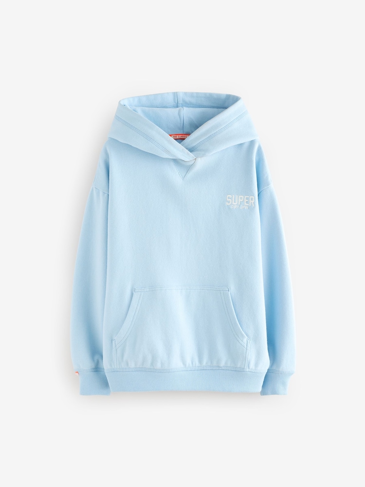 Superdry Blue Essentials Hoodie - Image 5 of 9