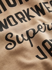 Superdry Tan Brown Classic Flag Hoodie - Image 8 of 8