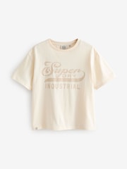 Superdry Oatmeal Printed T-Shirt - Image 1 of 5