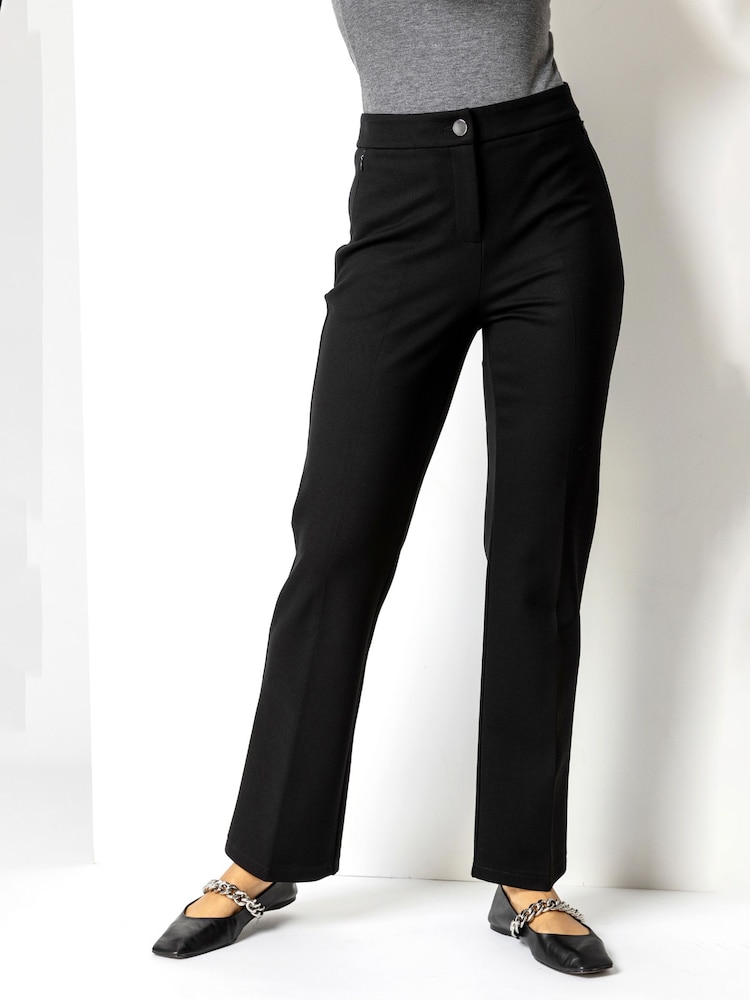 Roman Black Straight Leg Ponte Trousers - Image 1 of 2