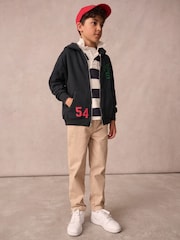 Superdry Navy Zip Through Varsity Hoodie - Image 5 of 11