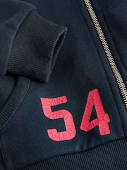 Superdry Navy Zip Through Varsity Hoodie - Image 8 of 11