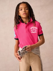 Superdry Pink Embroidered Polo Shirt - Image 1 of 11