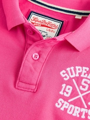 Superdry Pink Embroidered Polo Shirt - Image 10 of 11