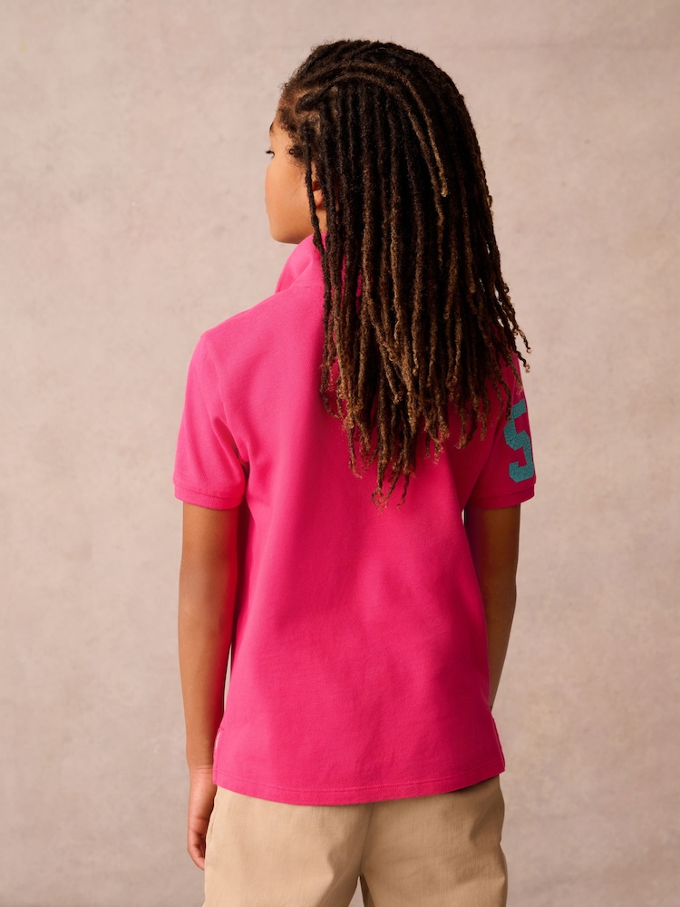 Superdry Pink Embroidered Polo Shirt - Image 2 of 11