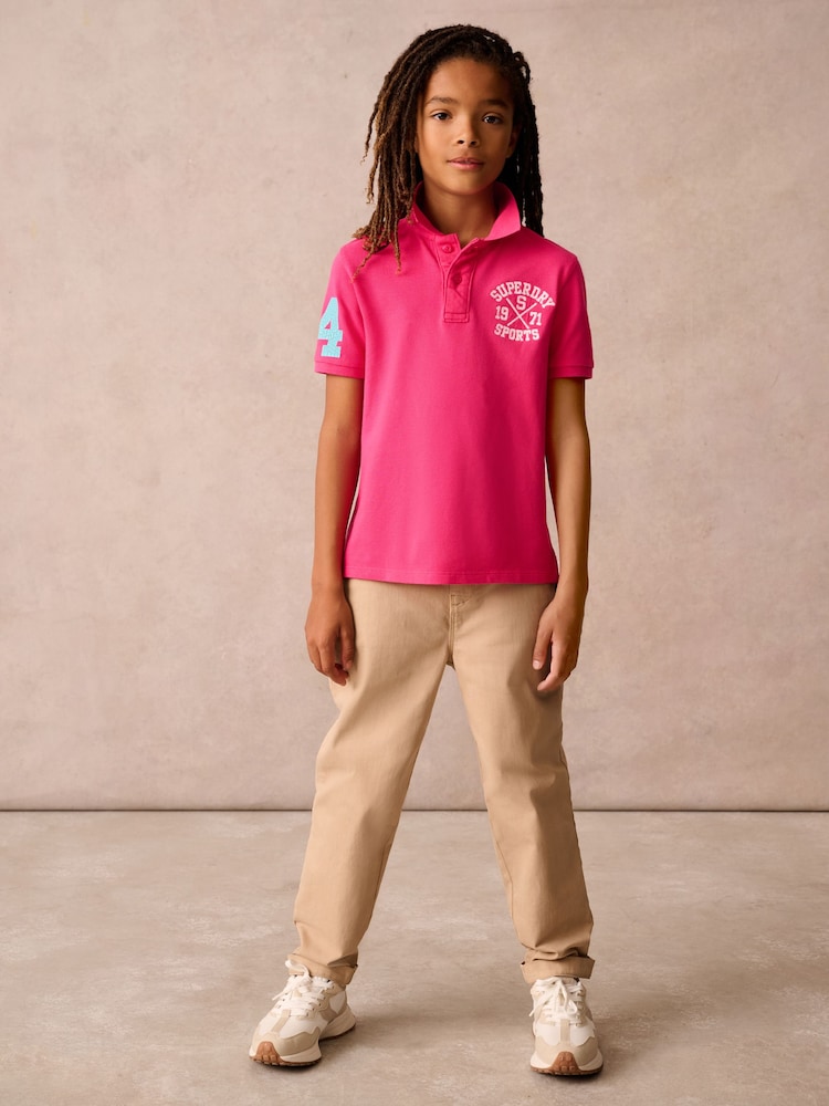 Superdry Pink Embroidered Polo Shirt - Image 3 of 11