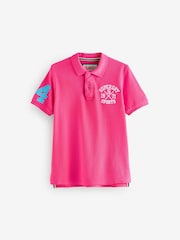 Superdry Pink Embroidered Polo Shirt - Image 7 of 11