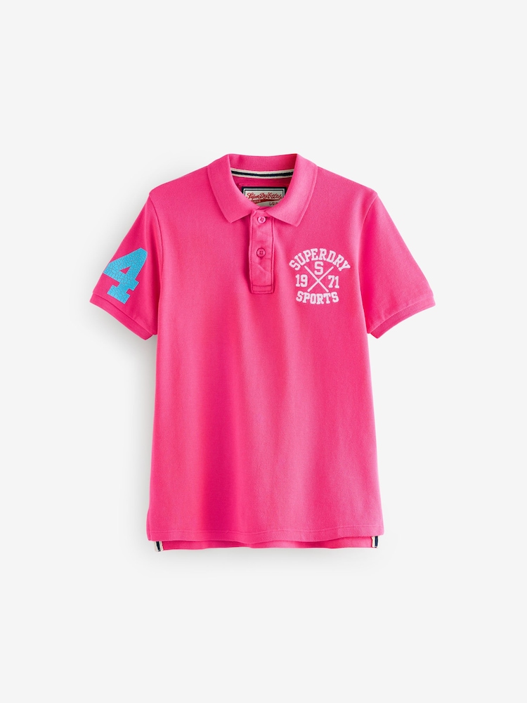 Superdry Pink Embroidered Polo Shirt - Image 7 of 11