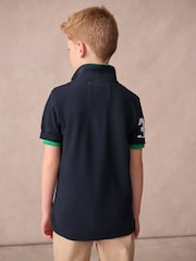 Superdry Navy Embroidered Polo Shirt - Image 2 of 7