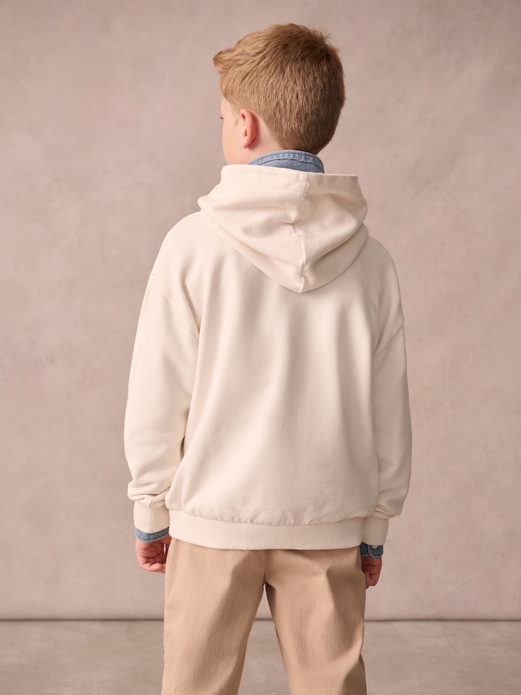 Superdry Cream Classic Flag Hoodie - Image 2 of 8